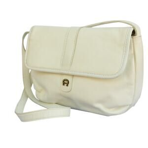 Vintage 1990's Purse ETIENNE AIGNER White Leather Handbag Shoulder Bag